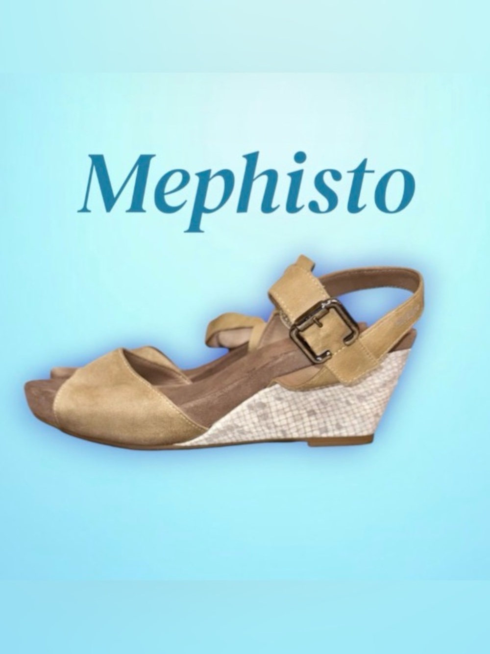 MEPHISTO SUEDE WEDGE SANDALS WOMEN’s size 39 9